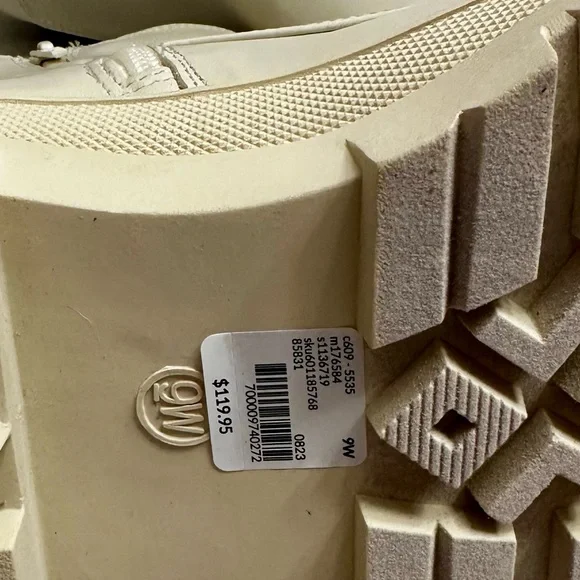 Lane Bryant Women Sz 9 W Bone White Chunky Side Zip Boots Booties Shoes Gorpcore - Picture 8 of 10